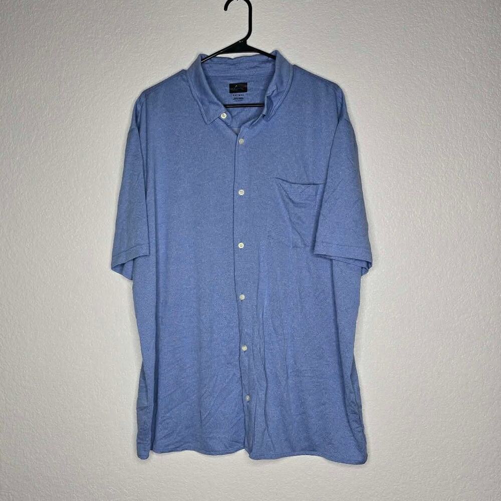Greg Norman Men XXL Blue Golf Polo Shirt Short Sleeve Pocket Performance